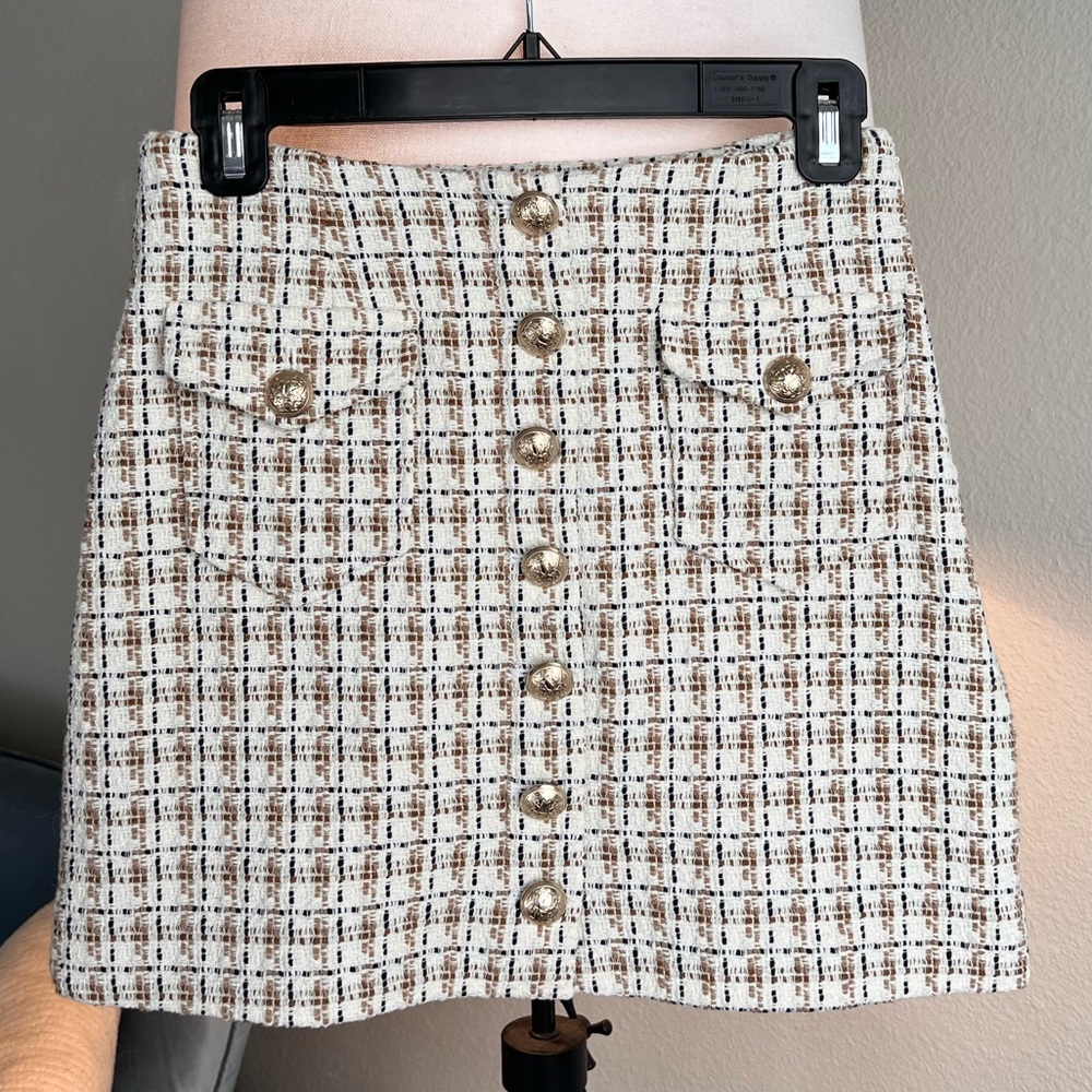 Intermix Coco Tweed Mini Skirt